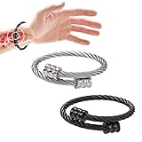 LAKEMON Crainoc Titaniumion Osimium Armreif, Lymphdrainage Magnetarmbänder, Titaniumion Osimium Armband, verstellbares Titanarmband für Männer und Frauen (2pcs-b)