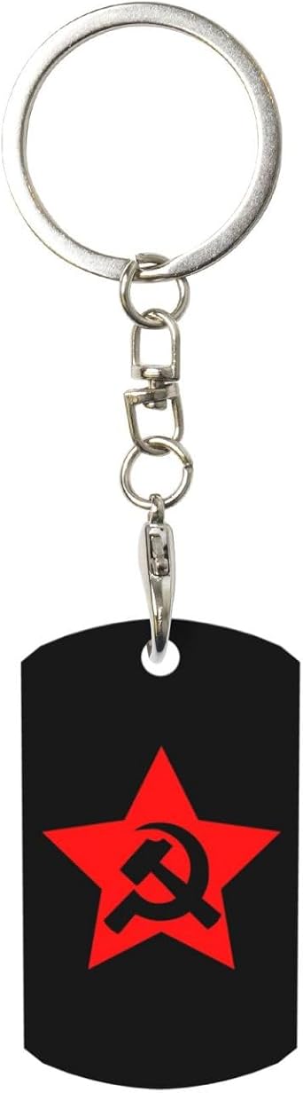 Hammer and Sickle Stainless Steel Keychain for Men Women - Sleek Key Ring for Car Keys, House Keys, Aluminium Metal Durable, Gift for Birthday, Christmas, Anniversary