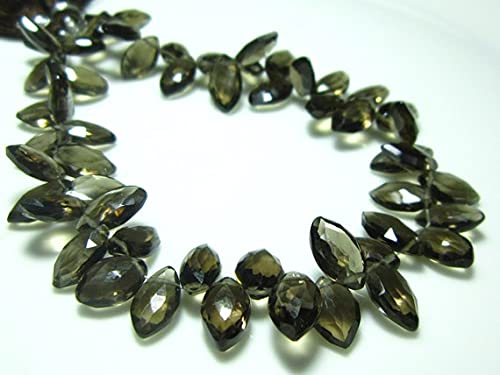 Quartz fumé facetté marquise en fil de pierres pour offrir un cadeau artisanal unique