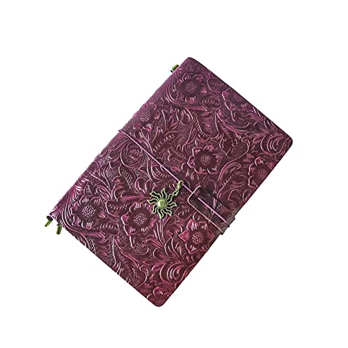 Journal rechargeable en cuir voyageur A5 violet pour récits d'aventures