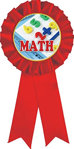 Cintas roseta rojas para premiación de matemáticas miniatura 1