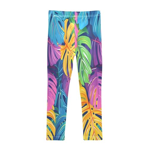 Bolaz Toddler Girls Leggings Printed Yoga Pants Leggings Dinosaur Tree Colorful Leaves for Kids2