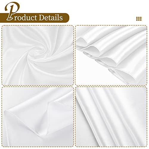 6 Packs White Satin Tablecloth 57 X 108 Inch Overlay Satin Table Cover Premium Rectangle Bright Silk Tablecloth Smooth Fabric Table Decoration For Wedding Banquet Party Birthday Events Restaurant #TOP2