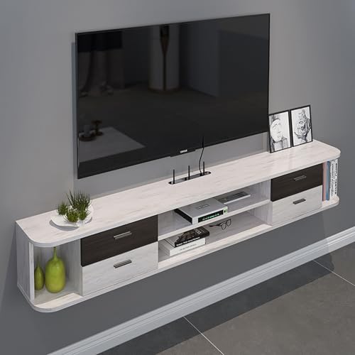 Centre de divertissement pour console multimédia flottante à tiroirs