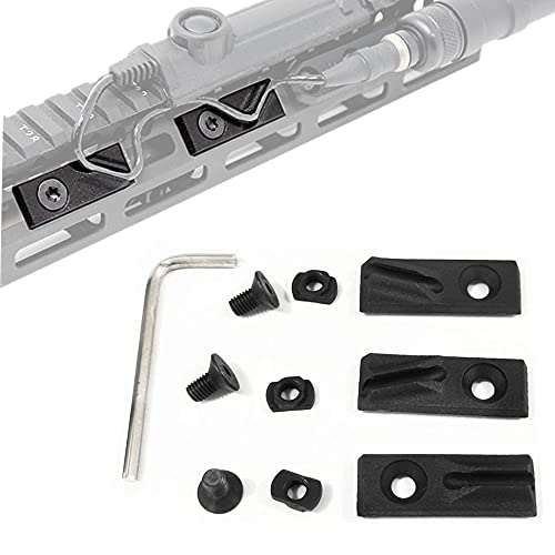 HWZ 3 piezas tácticas para Mlok compatible con clip de cable, sistema de gestión modular, linterna, cubierta de línea de cola de rata, accesorios de pistola de caza (negro)