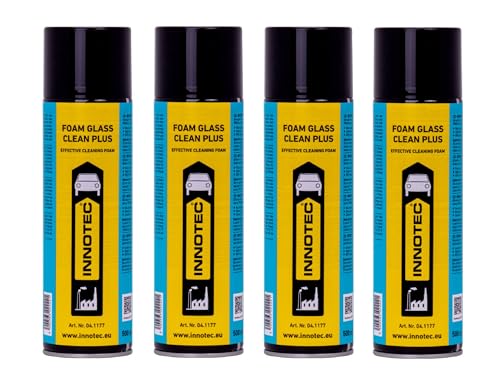 4 pezzi Innotec Foam Glass Clean Plus – Detergente per vetri per uso alimentare – senza striature, non lascia residui