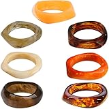 7 pulseras gruesas de resina acrílica, pulseras gruesas de resina para mujer, pulseras de resina acrílica, regalo de joyería para mujer