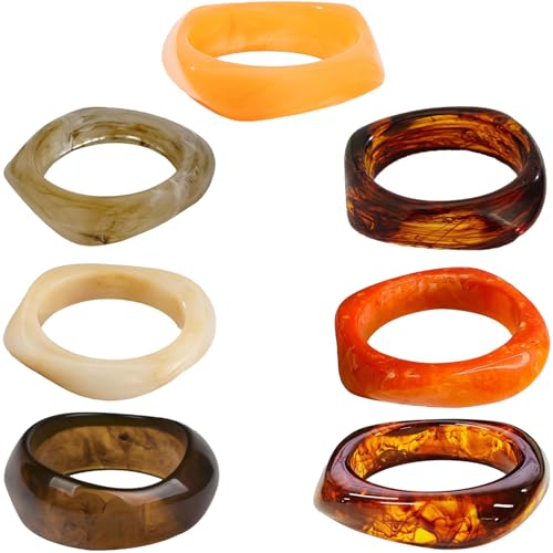 7 Pcs Acrylic Resin Chunky Bangle Bracelets, Women Bangles Chunky Bracelets Resin Bangle Acrylic Bangles for Women Jewelry Gift
