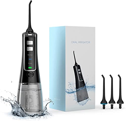 Water Flosser for Teeth,USB Rechargeable Cordless Oral Irrigator 260ml Tank Water Flosser for Teeth Cleaning,6 Cleaning