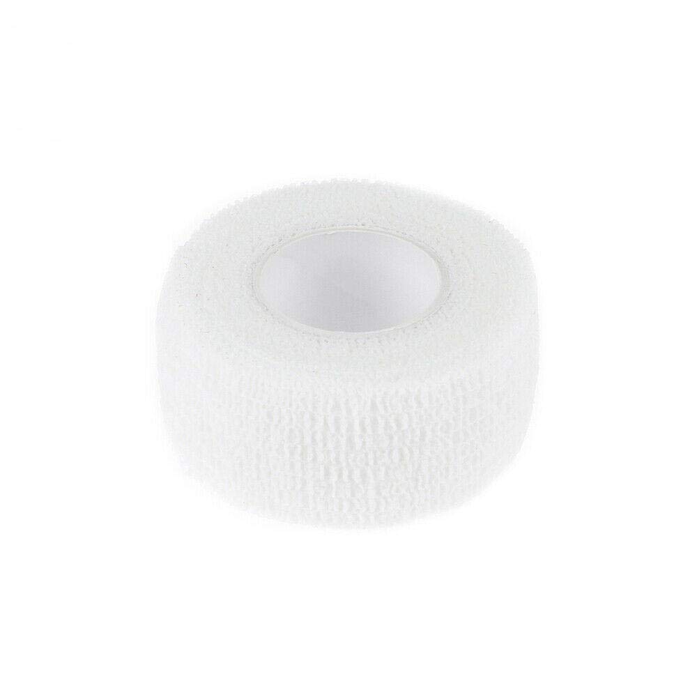 Cinta de vendaje BE-TOOL autoadhesiva para dedos, 6 rollos de 12 rollos de 2,5 cm x 4,5 m, cinta deportiva fuerte para esguinces de dedos e hinchazón, rollos de vendaje autoadhesivo, blanco