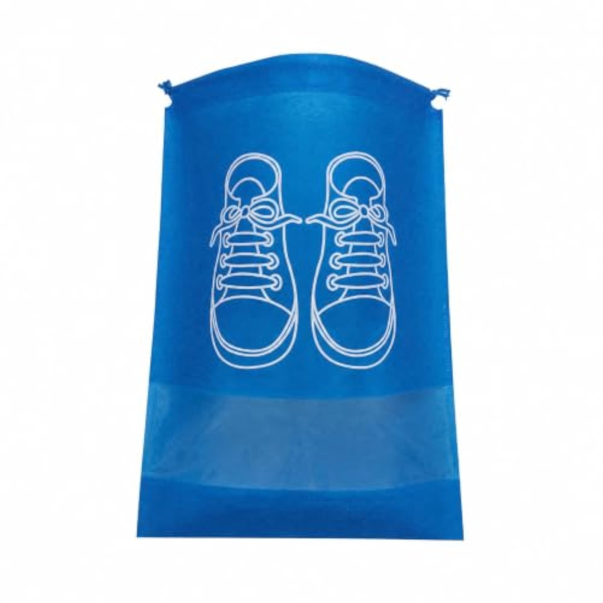 Nonwoven Drawstring Shoe Storage Bags for Travel, Medium Sky Blue