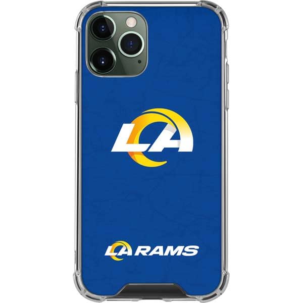 Skinit Clear Phone Case Compatible with iPhone 11 Pro Max - Officially Licensed NFL Los Angeles Rams Distressed Design