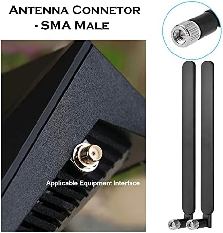 Andven 4G LTE Antenna, SMA Male 10dBi Omni-directional External Antenna for 4G Router Trail Camera Mini PCIE Card - Black (2 Pack)