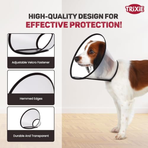 Image of Trixie Protective Dog Collar L | Velcro Recovery E-Collar 44-53cm | Soft Velcro recovery collar for comfortable healing and wound protection.
