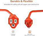 Amazon Basics Vinyl Outdoor Extension Cord | Orange, 50 Feet
