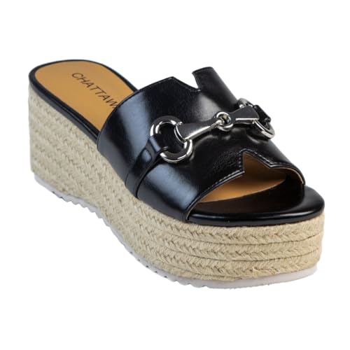 Mule compensée Chloe noir par Chattawak femme en taille 39