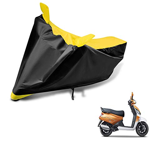 Image of Auto Hub Scooty Cover Compatible with Gusto with Mirror Pocket, Dustproof, Heat Resistant, Triple Stitched, Gusto Scooty Cover- Black, Yellow