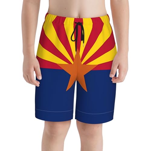 Arizona Flag Youth Beach Pants, Soft and Breathable, with Drawstring Waist, Suitable for Sports and Leisure.3