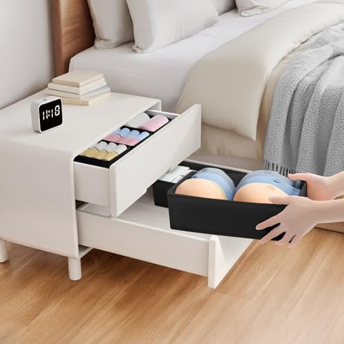 DIMJ Schubladen Organizer Schrank Organizer - 8er Set Unterwäsche Organizer, 30 x 15 x 9 cm Ordnungssystem für Pax Organizer, Kinderkleidung, Socken, Wickelutensilien, Schwarz