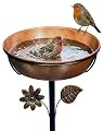 OUISJYER Metal Bird Bath for Outside, 3" Deep 12" Dia Removable Bowl, 36" H Garden Bird Bath | Stable 5-Prong Stake, Rust-Resistant, Easy Clean Outdoor Birdbath for Yard Lawn Patio