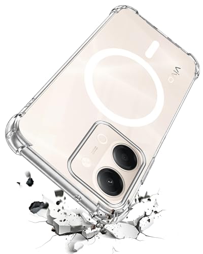 Image of Jkobi Shockproof Crystal-Clear Back Cover for Vivo Y11 | Vivo Y21 5G (Magsafe Wireless Support | Drop & Camera Protection | Hard Polycarbonate)
