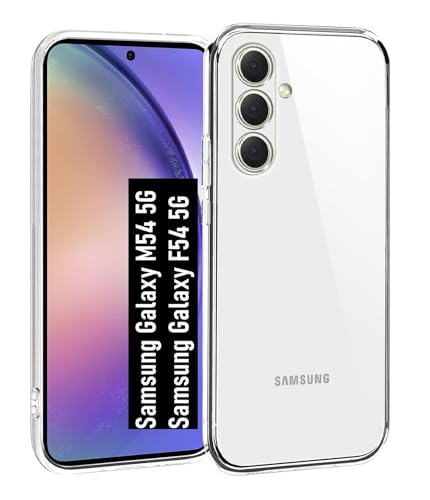Image of NISHTECH for Samsung Galaxy M54, F54 5G (2024) Premium Transparent Hybrid Soft Slim Dust Proof Back Case Cover Silicone with Camera Protection