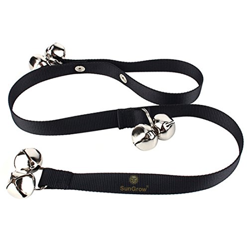 SunGrow Potty Door Bells for Dogs, 34 Inches Heavy Duty Nylon Bells for Door, Potty Train Your Puppy, House-Training Small, Medium & Large Pets, 3 Levels of Bell to Reach The Smallest Puppy, 1 Pack