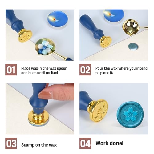 Terwex Custom Wax Seal, Personalized Logo Design Stamp for Wedding Invitations, Handmade Gifts - Thumbnail 3