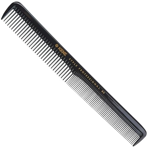 Kent SPC80 Salon-Style Dressing Cutting Comb with Wide and Fine Teeth - Professional Barber Haircut Comb for Styling and Teasing for All Hair Types - Kent Quality Barber Supplies