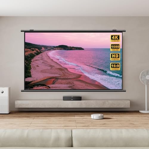 ◆ Lo schermo di proiezione presenta una cornice nera che migliora il contrasto complessivo del'immagine. Il retro completamente nero riduce la penetrazione della luce, resistendo efficacemente alle interferenze della luce ambientale e offrendo un'esperienza di proiezione superiore.