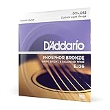 D'Addario ダダリオ アコースティックギター弦 フォスファーブロンズ Custom Light .011-.052 EJ26 【国内正規品】