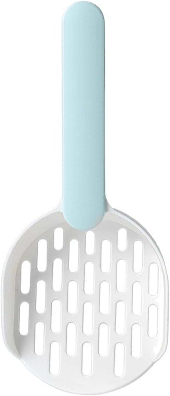 Plastic Pet Litter Scoop, Cat Sand Cleaning Tool and Dog Food Spoon for Pet Supplies(Blue White)