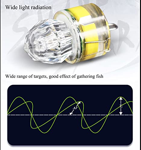 Edearkar Led Fishing Light Underwater 10-Pack Deep Drop Lights Waterproof Diamond Tubular Underwater Colorful Fishing Lure Light Attractants For Tuna Swordfish #TOP2