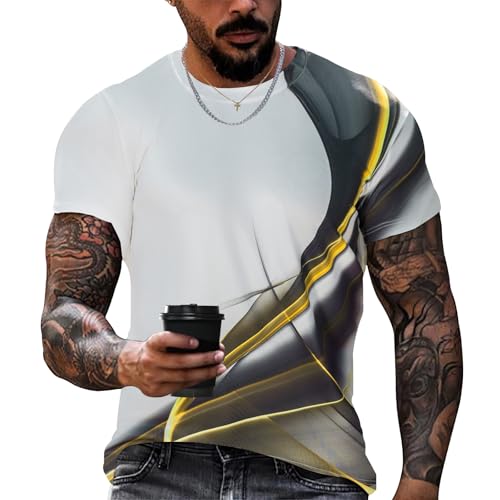 Voqeen Camisetas Manga Corta Hombre Cuello Redondo Camiseta Estampada Blusas Regular Fit Mangas Cortas T-Shirts Casual Verano Camisas Ligero Running Workout Camisetas Deporte para Vacaciones