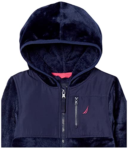 Nautica Girls' Chipie Faux Fur Jacket, Hooded Lightweight Coat with Nylon Yoke, Full-Zip Front2