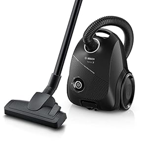 Bosch BGBS2BA1GB Serie 2 ProEco Bagged Cylinder Vacuum Cleaner, Lightweight and Compact, Suitable for All Floor Types, 600W, Black