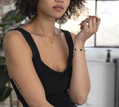 18K Gold Plated Clover Bracelets For Women, Four Leaf Clover Bracelet Lucky Birthday gift bracelet Jewelry Gifts Jewelry Gifts Trendy3