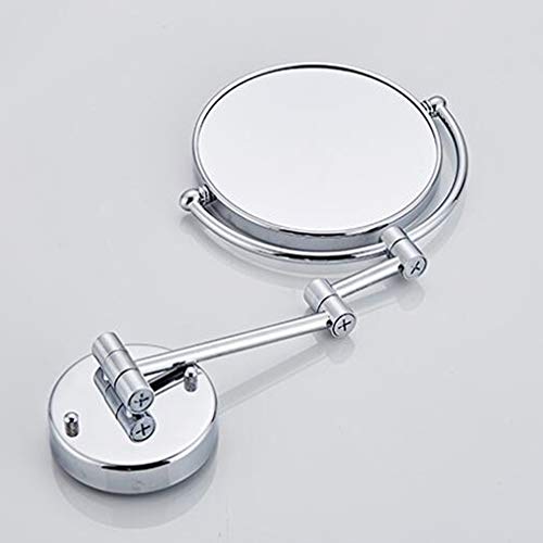 Miroir cosmétique extensible chromé double face au design épuré