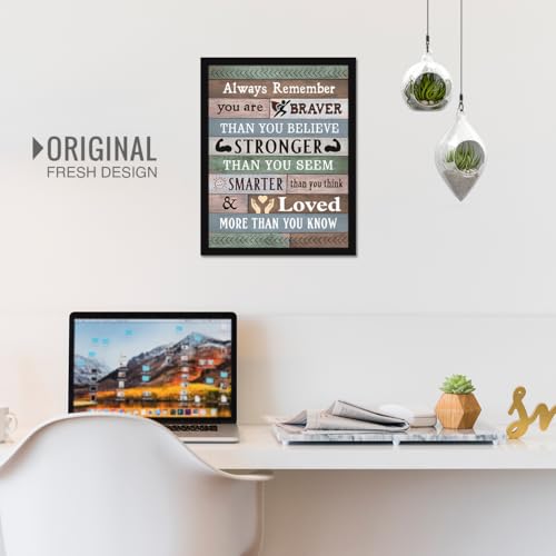 Image of Chaka Chaundh - Always remember you are braver than you believe stronger than you seem smarter than you think & loved more than you know.Suitable Inspirational Motivational Quotes for OFFICE & STUDENT- Father's & Mother's day gift Unique Birthday gift for Girlfriend Boyfriend son daughter Bro Sister gift - (14 X 11 inches)