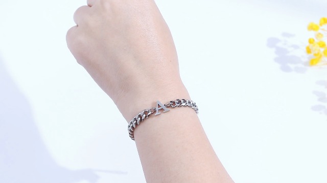 Pulsera Inicial de Acero Inoxidable para Hombre miniatura 7