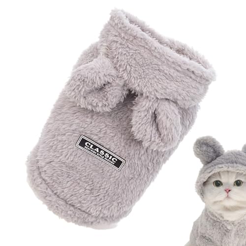 Sudadera con capucha para perro, sudadera de invierno con orejas de conejo, suéter con capucha para perro, forro polar suave, ropa de invierno para cachorros y gatos, disfraz de terciopelo para