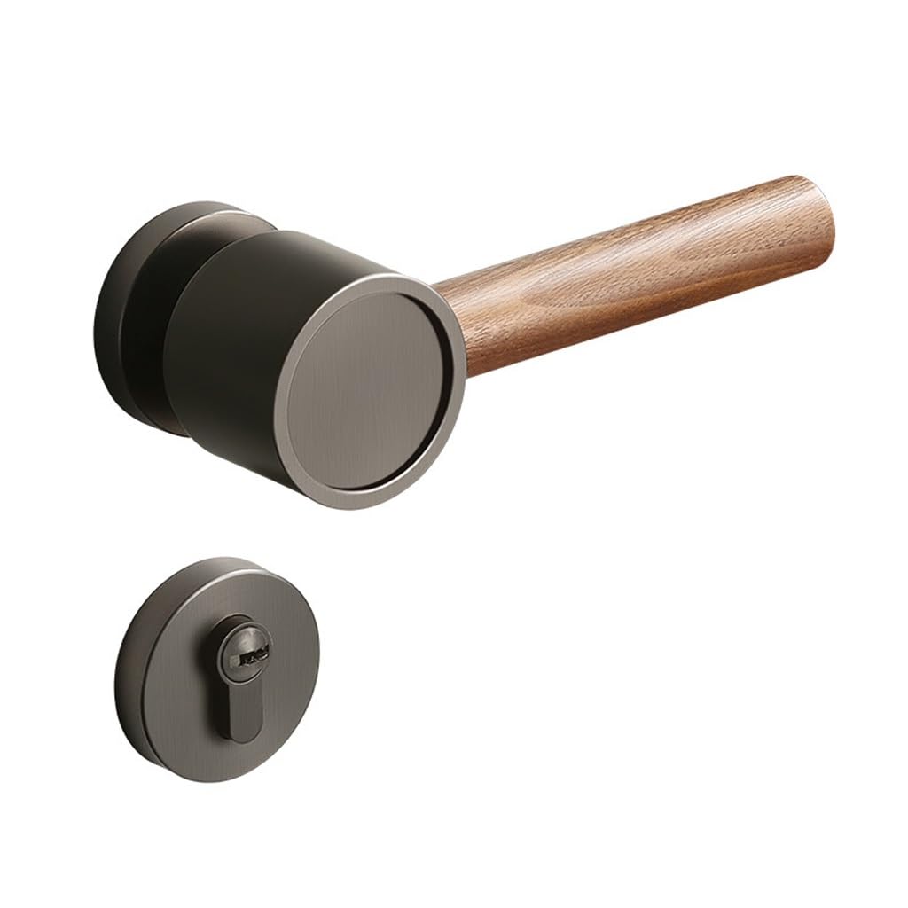 Porte intérieure de chambre à coucher en bois avec bloc serrure à poignée fendue muette