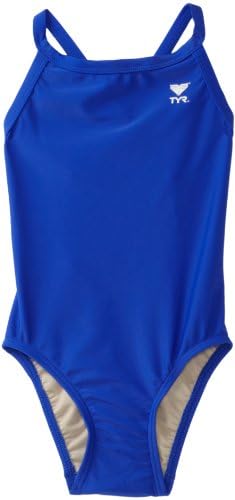 TYR Sport Girls' Solid Diamondback Swim Suit (Royal, 22)