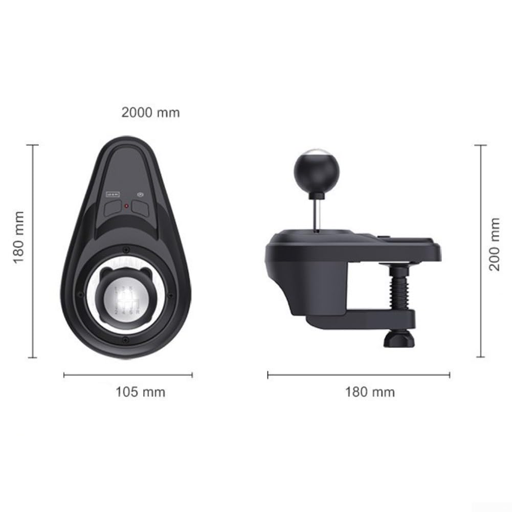Palanca de cambios de carreras con diseño secuencial 6 Plus 1 para ruedas de carreras Sim para mejorar la experiencia de conducción en configuraciones de juegos de PC y consola en color negro hecho de