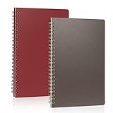 Toplive B5 Squared Grid Spiral Notebook, 2 Pack 9.9"x6.8" PP Hardcover Notebook Graph Ruled Journal