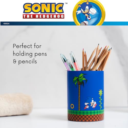 Sega Sonic The Hedgehog Gamer Kids Toothbrush Holder - Makeup Brushes/Pens Tumbler, (Officially Licensed Product) By Franco by Franco - Image 3