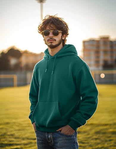 Image of Veirdo 280 GSM Cotton Fleece | Hooded Neck Full Sleeve | Regular Fit Sweatshirt | Solid Hoodie for Men | Sizes: S to 3XL