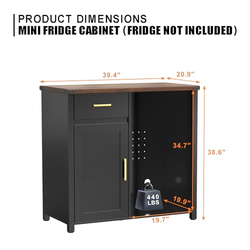 GDLF Coffee Bar with Mini Fridge Space, Mini Fridge Cabinet Stand，Liquor Wine...