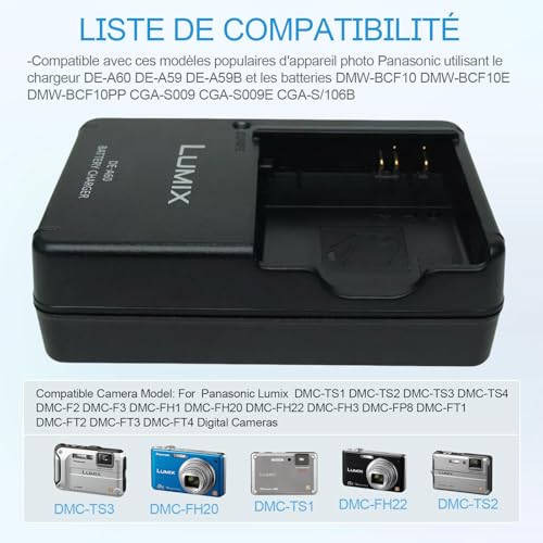 Cargador DMW-BCF10 recupera tu Lumix DMC-TS2 sin batería 5