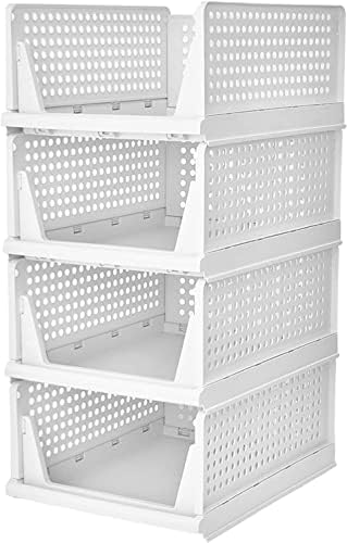 Closet organizers and storage Clothes Storage Bins, closet organizer stackable storage drawers for Office Bedroom Laundry Toys Organization (4 Pack)